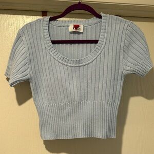 VENUS Light Blue Cropped Sweater Tee M